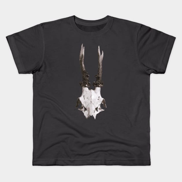 Deer Skull Kids T-Shirt by Xilie